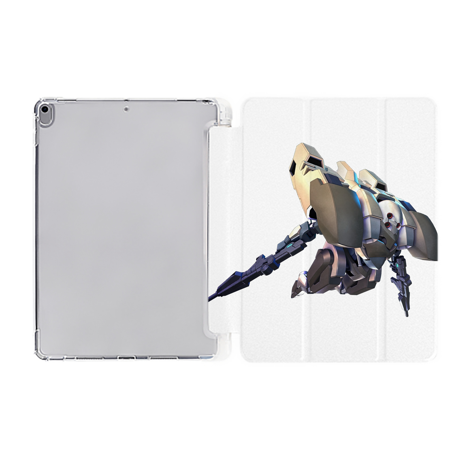 （画像用） 機動戦士ガンダム Mobile Suit Gundam IPad ケース ペン収納付き 三つ折りスタンド PUレザー×シリコン 対応機種9.5/10.5/10.9インチ
